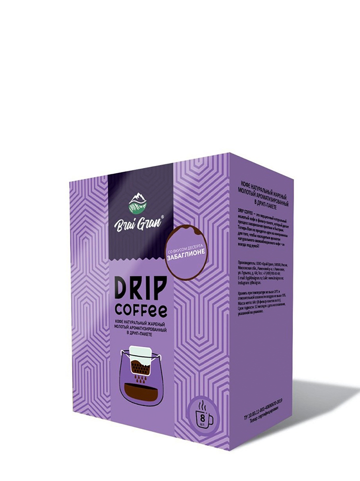 Ground Coffee Brai Gran in Drip Bags Dessert Zabaglione 64g (8g × 8 pcs.)