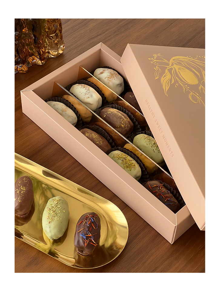 Ambré Chocolate Covered Premium Dates Stuffed With Nuts 350g