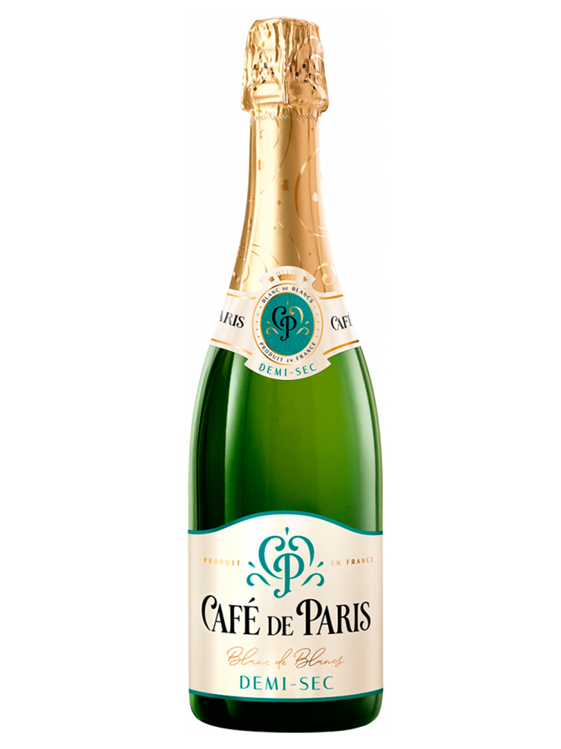 Cafe de Paris Demi sec. Cafe de Paris шампанское. Игристое вино Jacqueline Demi-sec Blanc de blancs 0.75 л.